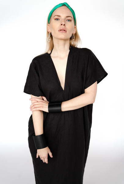 Linen Kaftan Dress/ one size/Zero Waste caftan