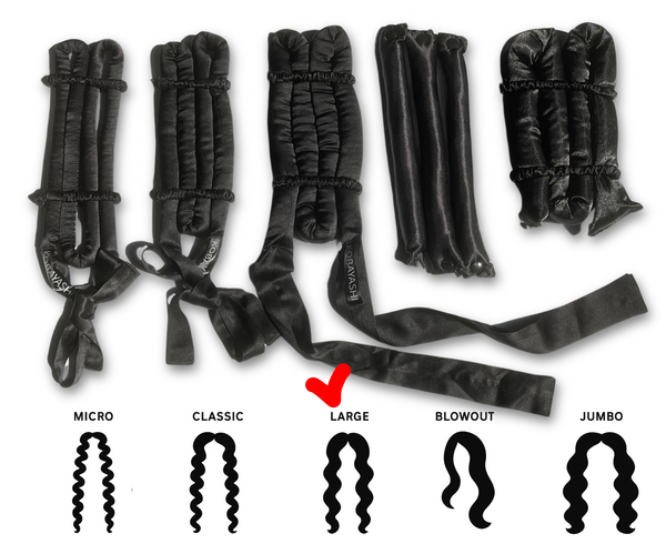 Large Mulberry Silk Heatless Hair Curler Set | Long Ribbon Ties