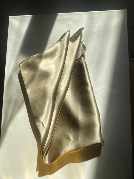 100% Mulberry Silk Square scarf - Gold