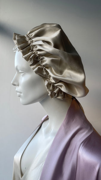 Reversible  Silk Sleep Bonnet - Adjustable, Double Layered