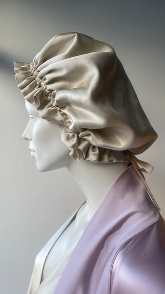 Reversible  Silk Sleep Bonnet - Adjustable, Double Layered