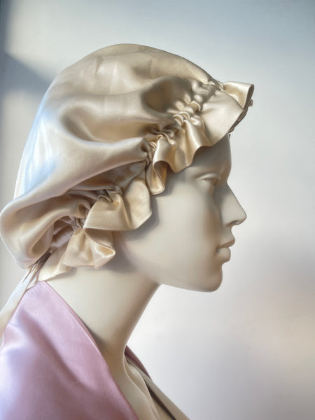 Reversible  Silk Sleep Bonnet - Adjustable, Double Layered
