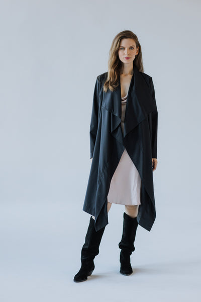 Cotton Twill Overlap Trench coat
