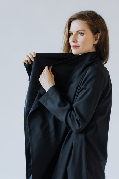 Cotton Twill Overlap Trench coat