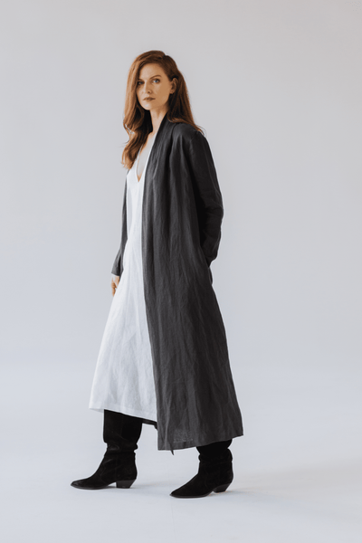 Minimalist Long Linen Jacket – Timeless Elegance in Every Thread