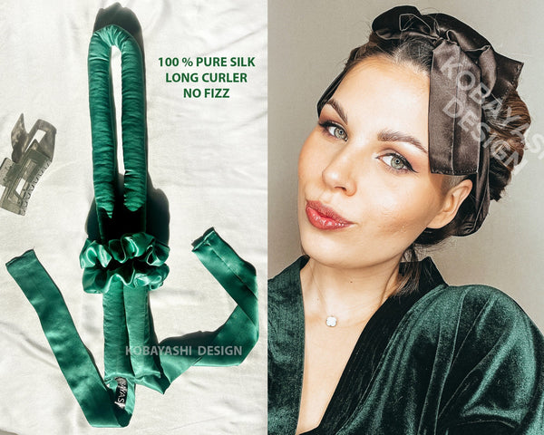 alt="Zīda matu rullis dāvana sievietei Ziemassvētkos  garšs matu lokotājs  heatless silk  curler" 