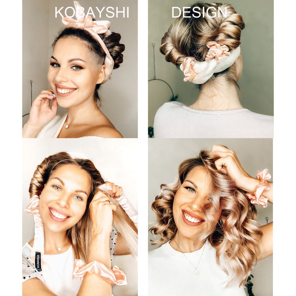 alt="Zīda matu rullis garšs matu lokotājs  heatless silk  curler" 